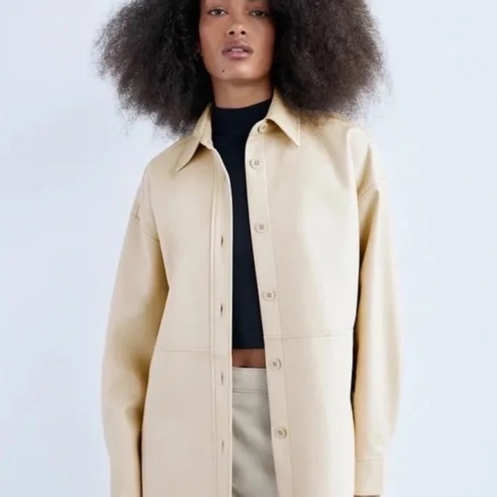 Babaton Pelli Shirt Jacket Sand White